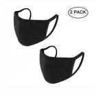 2pcs Unisex Black Anti Dust Double Layer Cotton Face Mask for Cycling Camping Travel