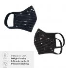 1Pcs unisex Cloth shiny Black Mesh Sequin Metallic face mask Protect Reusable Comfy Washable Made In USA masks