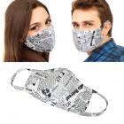 2Pcs Set Unisex Face Mask Paris Letters Print Protect Reusable Comfy Washable Made In USA