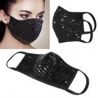 2Pcs unisex Cloth shiny Mesh Black Sequin Metallic face mask Protect Reusable Comfy Washable Made In USA masks