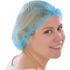 200/300Pcs Blue Pleated Bouffant Caps, Disposable Hair Net Cap with Double Stitched Elastic Band, Kitchen Medical Non-Woven Head Covers, Latex Free, Hospital, Spa, Clean Room