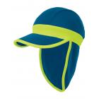 Sun Smarties Royal Blue and Lime Green Baby Sun Hat - With Flap Shield for Neck and Ears - Small, 12-24 Months