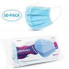 Pegasos 50 Disposable Breathable 3 Ply Ear Loop Face Masks, 50-Pack