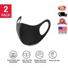 Reusable Washable Polyester Face Covering Mask Water Resistant For Men or Women (2 Pieces)