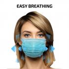 50 Unit Earloop Face Masks Soft & Comfortable 3 Ply Non-Woven Fabric Disposable Safety Cover Guard against Air Pollution, Unseen Airborne Substances, Pollen, Smoke, etc. with Resealable Bag By Nifola