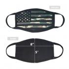 2Pcs Unisex Cloth Camo Flag Face Mask Protect Reusable 100% Cotton Comfy Washable Made In USA Black Covering Masks
