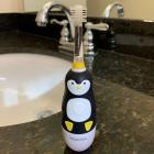 Brilliant® Kids Sonic Toothbrush Penguin Character with MegaTen Sonic Vibration & Led Light, Uses 1 AAA Battery, 15,000 Super-Fine Micro Bristles Make Brushing Fun for Parent and Child, Ages 3 and up