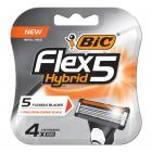BIC Flex 5 Hybrid Cartridge Refill, Men, 4-Count