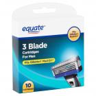 Equate 3 Blade Cartridges for Men, 10 count