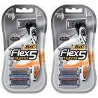 BIC Flex 5 Hybrid Men's Disposable Razor, 2 Handles, 8 Razor Cartridges