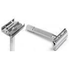 Men's Classic Double Edge Safety Razor with Butterfly Top for a Premium Shave - includes a BONUS Double Edge Stainless Razor Blade (1 Pack, Silver)