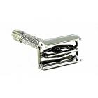 Men's Classic Double Edge Safety Razor with Butterfly Top for a Premium Shave - includes a BONUS Double Edge Stainless Razor Blade (1 Pack, Silver)