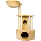 Iconic Pet Peek-A-Boo Cat Tree with Sisal Scratching Posts, Beige
