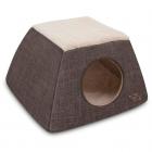 2-in-1 Cat Bed and Cave - with Plush Lining by Best Pet Supplies, Small, Dark Brown