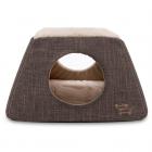 2-in-1 Cat Bed and Cave - with Plush Lining by Best Pet Supplies, Small, Dark Brown