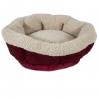 Aspen Pet Self Warming Round Cat Bed Creme/Red 19"
