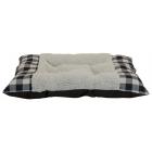 Plaid Tufted Plush Pet Bed, 27"x36", Gray