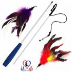 Pet Fit For Life Multi Feather Teaser and Exerciser for Cat and Kitten - Cat Toy Interactive Cat Wand