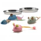 Pet Zone Kitty Kit Cat Toys and Bowls, Multicolor