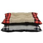 Plaid Tufted Plush Pet Bed, 27"x36", Red