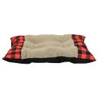 Plaid Tufted Plush Pet Bed, 27"x36", Red