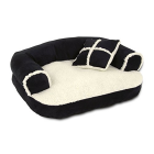 Aspen Pet Sofa Bed With Pillow Assorted Colors for Small Dog (Color May Vary from Brown, Black, Taupe, Red) 20" X 16"
