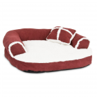 Aspen Pet Sofa Bed With Pillow Assorted Colors for Small Dog (Color May Vary from Brown, Black, Taupe, Red) 20" X 16"