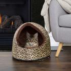 PETMAKER Furry Canopy Cave Pet Bed