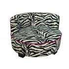 15.5"H Round Pet Zebra Upholstered Print Furniture