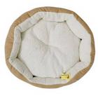 ALEKO Soft Plush Cushion Pet Bed For Dogs & Cats w/ Removable Insert Pillow, Small, Beige