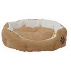ALEKO Soft Plush Cushion Pet Bed For Dogs & Cats w/ Removable Insert Pillow, Small, Beige