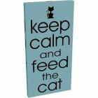 Keep Calm Cat Cat Silhouette Inspirational Pet Typography Black & Blue Canvas Art by Pied Piper Creative