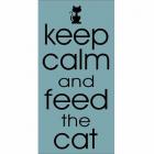 Keep Calm Cat Cat Silhouette Inspirational Pet Typography Black & Blue Canvas Art by Pied Piper Creative