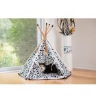 Armarkat Cat Bed Model C46, Teepee style, white w/black paw print