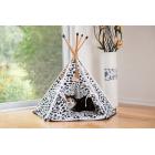 Armarkat Cat Bed Model C46, Teepee style, white w/black paw print
