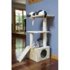 Iconic Pet 3-Level Cat Tree Condo with Sisal Ramp And Multiple Sisal Posts, Beige