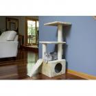 Iconic Pet 3-Level Cat Tree Condo with Sisal Ramp And Multiple Sisal Posts, Beige