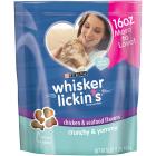 Purina Whisker Lickin's Crunchy & Yummy Chicken & Seafood Flavors Adult Cat Treats 16 oz. Pouch