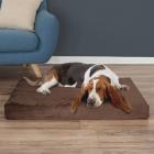 Orthopedic Dog Bed - Pet Bed Egg Crate and Memory Foam with Washable Cover 37x24x4 - Brown