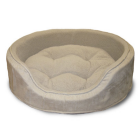 Furhaven Pet NAP Oval Terry Fleece and Suede Bed for Dog or Cat Medium Forest