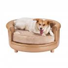 Chesterfield Faux Leather Large Dog Bed Designer Pet Sofa By Villacera Brown