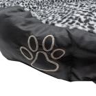ALEKO Soft Plush Pet Cushion Crate Bed For Dogs and Cats With Removable Insert Pillow, Black and White Leopard Print