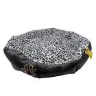 ALEKO Soft Plush Pet Cushion Crate Bed For Dogs and Cats With Removable Insert Pillow, Black and White Leopard Print