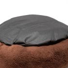 ALEKO Extra Plush Round Dog Bed with Removable Pillow - 22 x 17.5 Inches - Brown and Gray