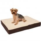 KOPEKS Rectangular Orthopedic Memory Foam Dog Bed - Includes Waterproof Inner Protector & Removable Cover - Brown
