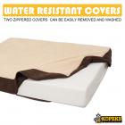 KOPEKS Rectangular Orthopedic Memory Foam Dog Bed - Includes Waterproof Inner Protector & Removable Cover - Brown