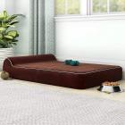 Kopeks 7-inch Thick Memory Foam Pet Dog Bed Large With Pillow and Waterproof Liner - 50"x34"x10" – Brown