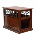 OS Home Model DB-112 Medium Sized, Real Wood Dog Crate with Raised Panel Door and Elegant Metal Accents in Rich Mahogany Finish