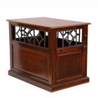 OS Home Model DB-112 Medium Sized, Real Wood Dog Crate with Raised Panel Door and Elegant Metal Accents in Rich Mahogany Finish