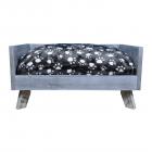 Raised Wooden Pet Bed with Removable Cushion - Antique Gray - Small